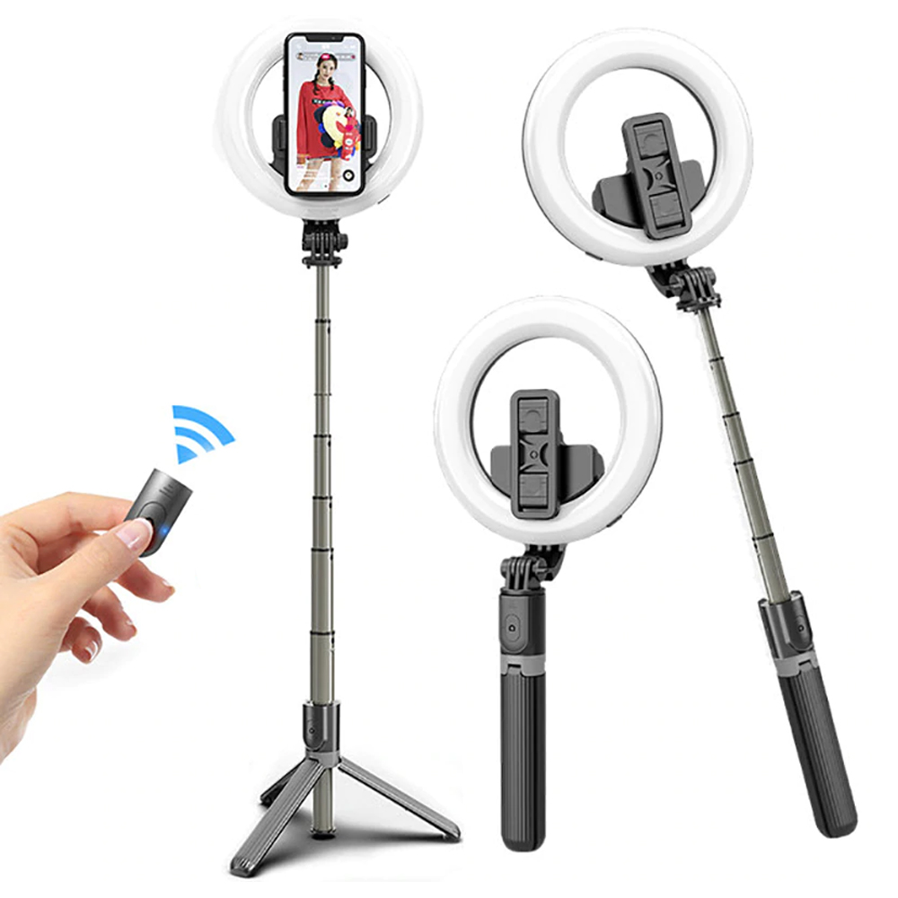 Bluetooth Selfie Stick Tripod L-07 With LED Ring Light